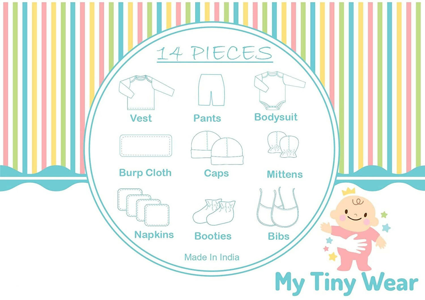 My Tiny Wear Full Sleeves New Born Baby Gift Set - Red - Distacart