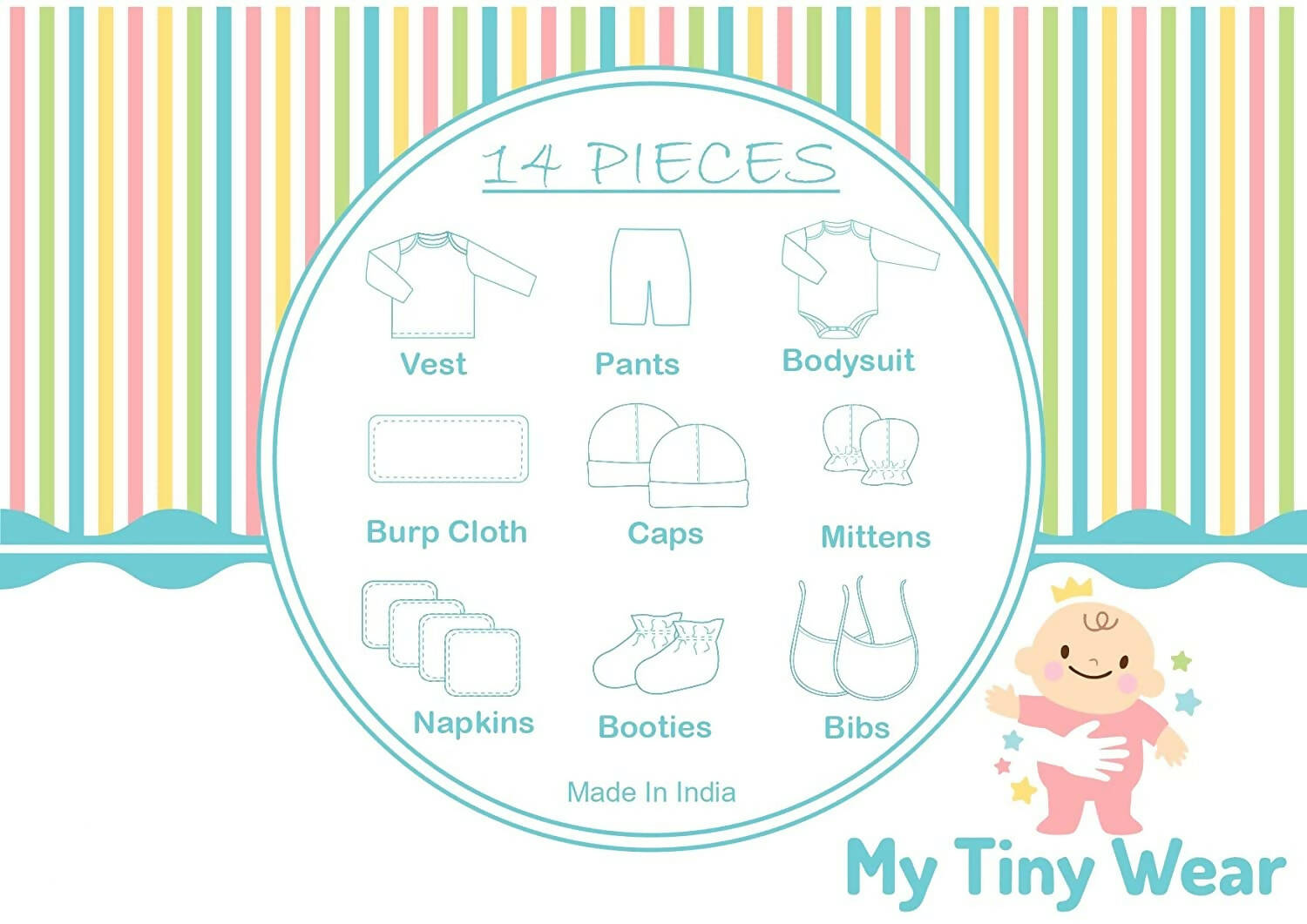 My Tiny Wear Full Sleeves New Born Baby Gift Set - Red - Distacart