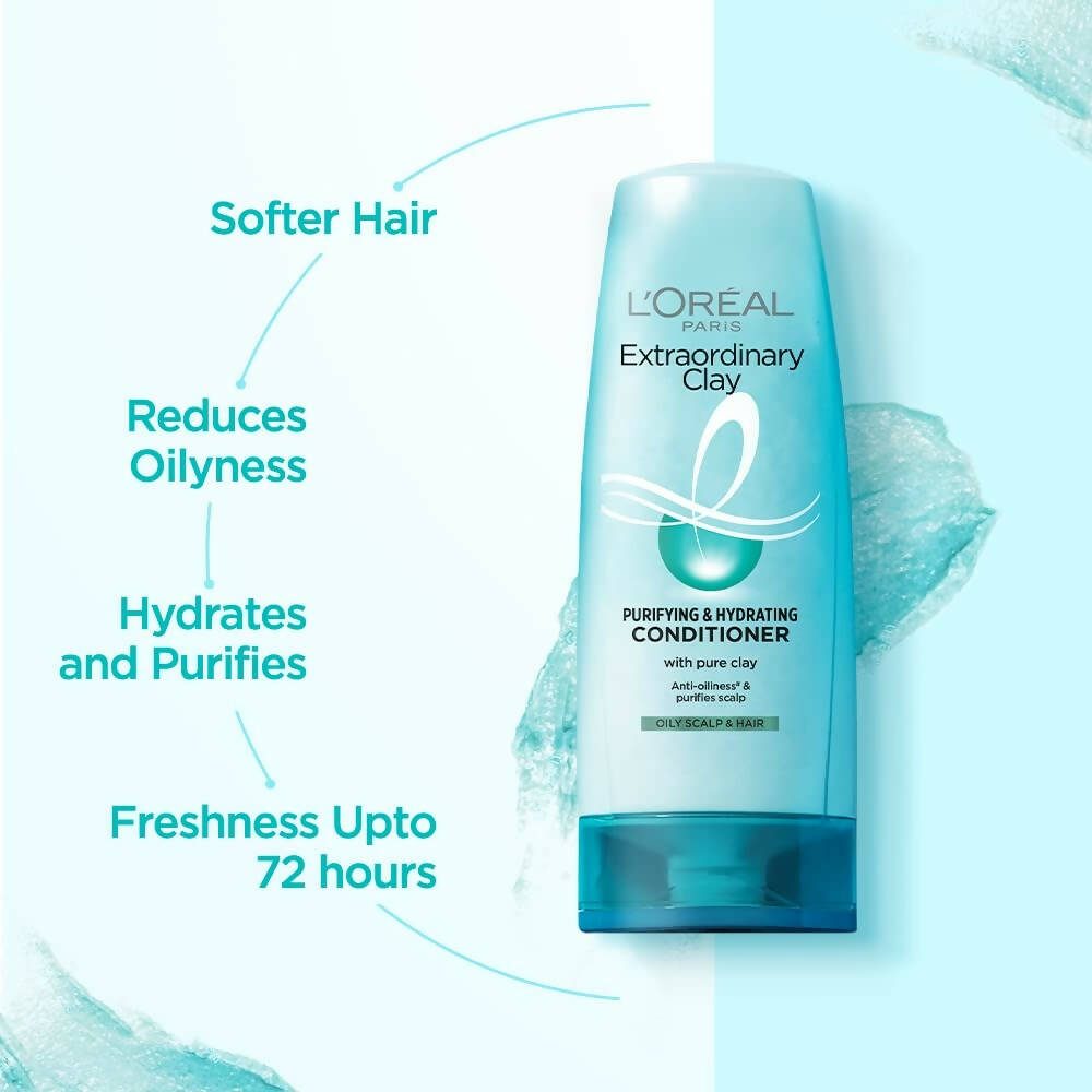 L'Oreal Paris Extraordinary Clay Purifying & Hydrating Conditioner - Distacart