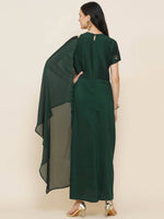 Thumbnail for Women Republic Green Hand Embellished Gown - Distacart