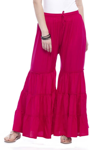 Mominos Fashion Reyon Cotton Magenta Palazzo - Distacart