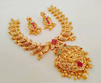 Thumbnail for Multicolor AD Ruby Temple Bridal Jewelry For Occasions And Parties