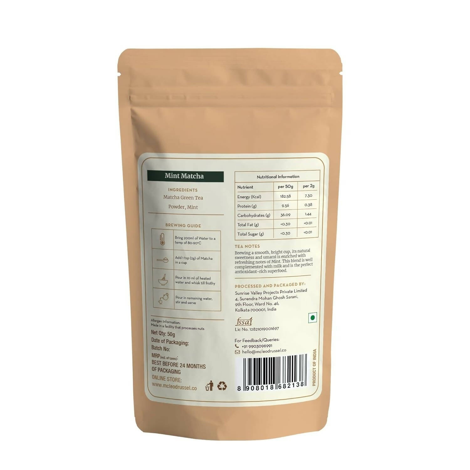 McLeod Russel 1869 Mint Matcha - 100% Pure Japanese Matcha Green Tea - Distacart