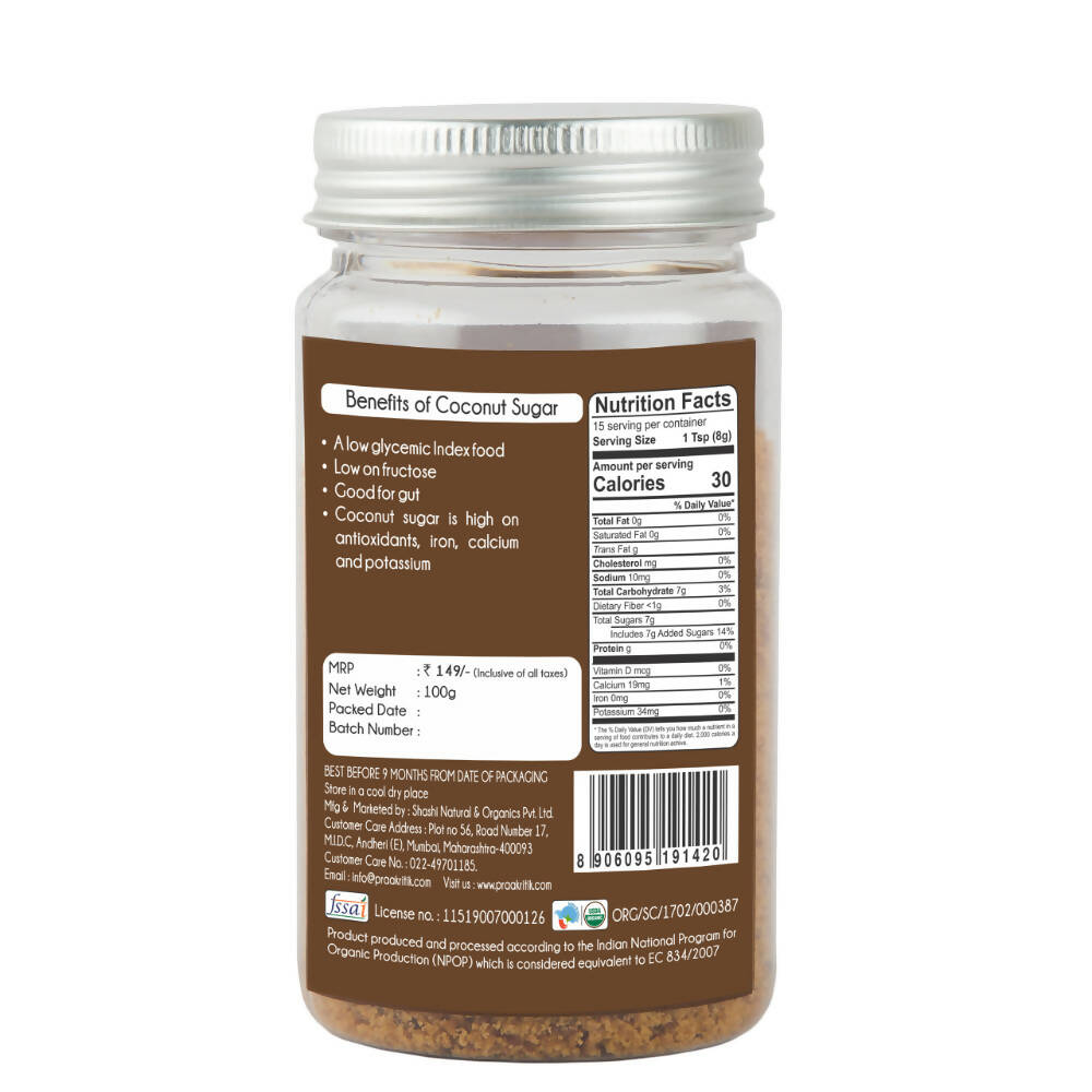 Praakritik Organic Coconut Sugar - Distacart