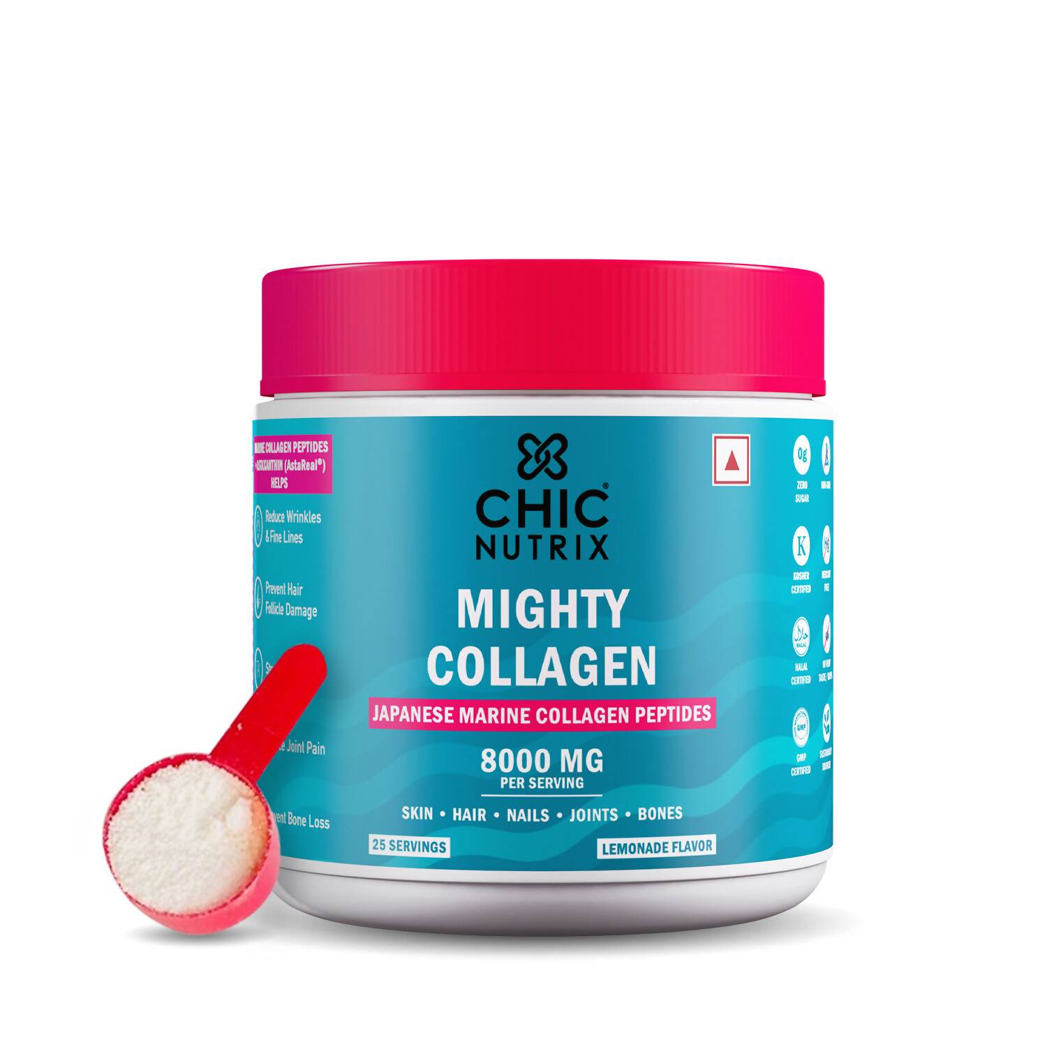 Chicnutrix Mighty Collagen Japanese Collagen Powder - Lemonade Flavor - Distacart