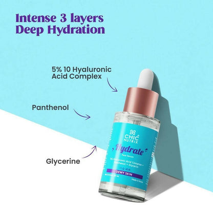 Chicnutrix Hydrate Face Serum – 5% Hyaluronic Acid Complex with Glycerin & Panthenol - Distacart