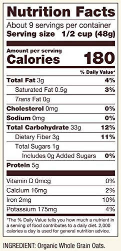 Siddhagiri's Satvyk Organic Oat Flakes facts