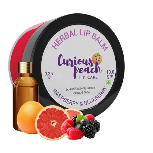 Curious Peach Ultra Protection Herbal Lip Balm - Raspberry & Blueberry - Distacart