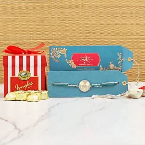 Cute Mickey Rakhi & Choco Swiss Jingles Box - Distacart