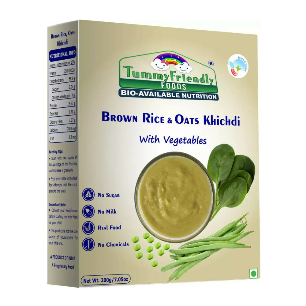 TummyFriendly Foods Organic Brown Rice, Oats Khichdi Mix for Toddler, 1 Year - Distacart
