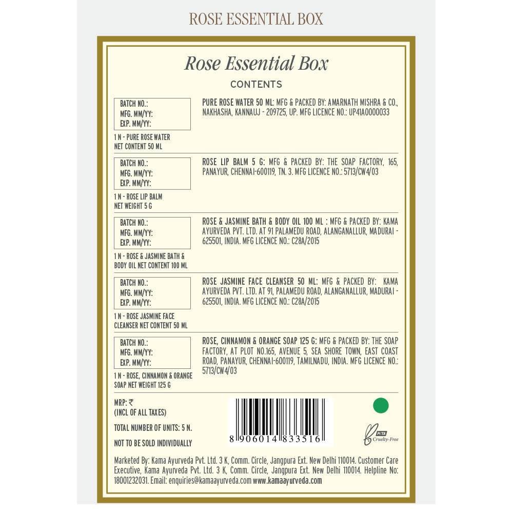 Kama Ayurveda Rose Essential Gift Box Ingredients