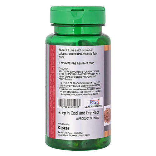 Cipzer Flaxseed Softgel Capsules - Distacart