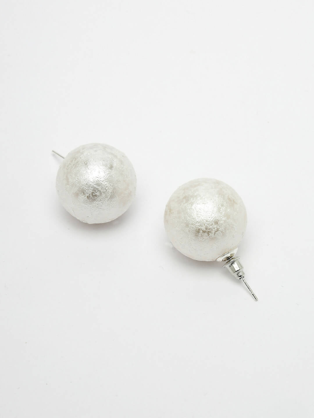 NVR Women's White Color Moon Stud Earrings - Distacart