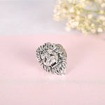 Thumbnail for NVR Men Silver-Plated Lion Face Finger Ring - Distacart