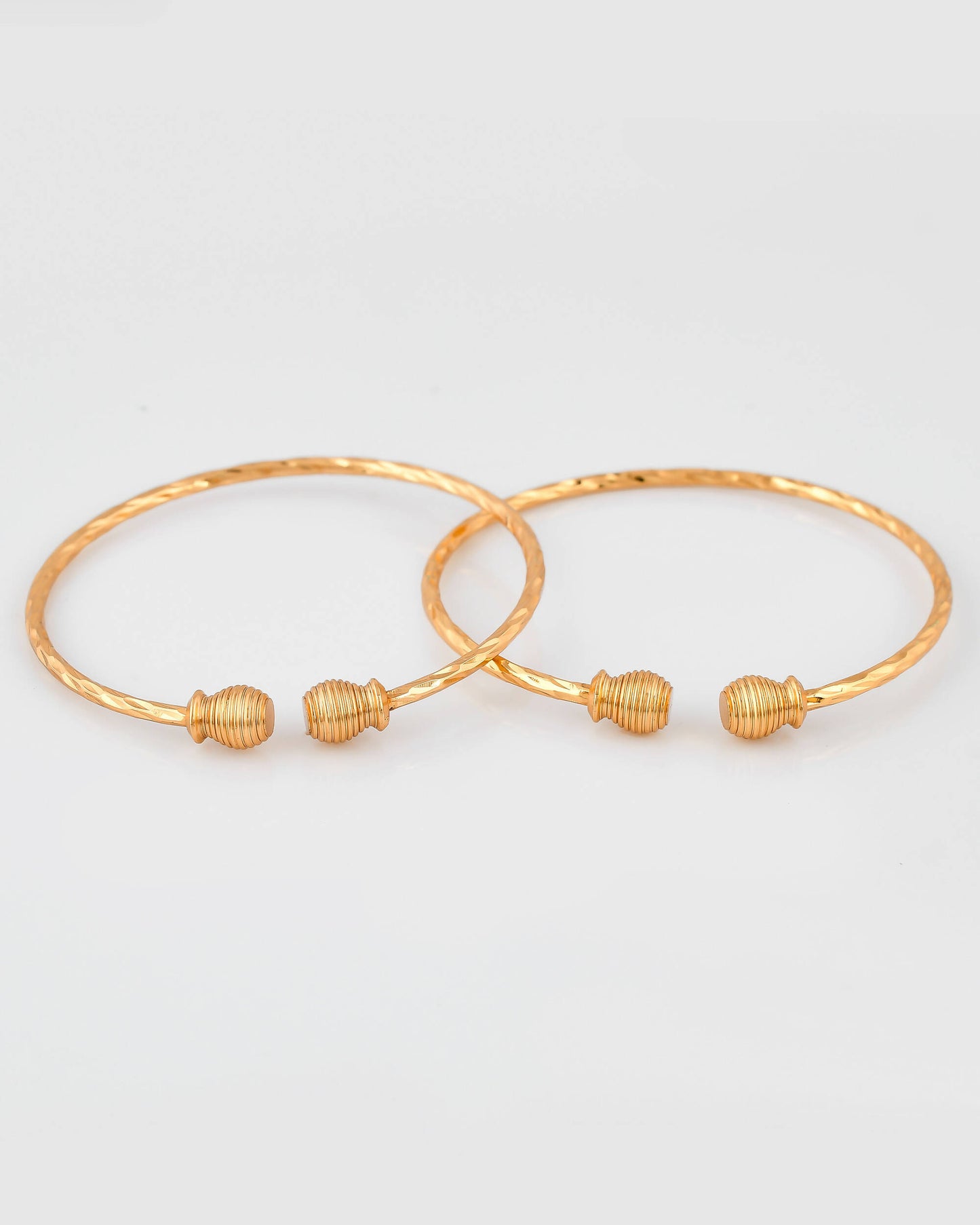 VOJ Stainless Steel Gold-plated Bangle Set (Pack of 2) - Distacart