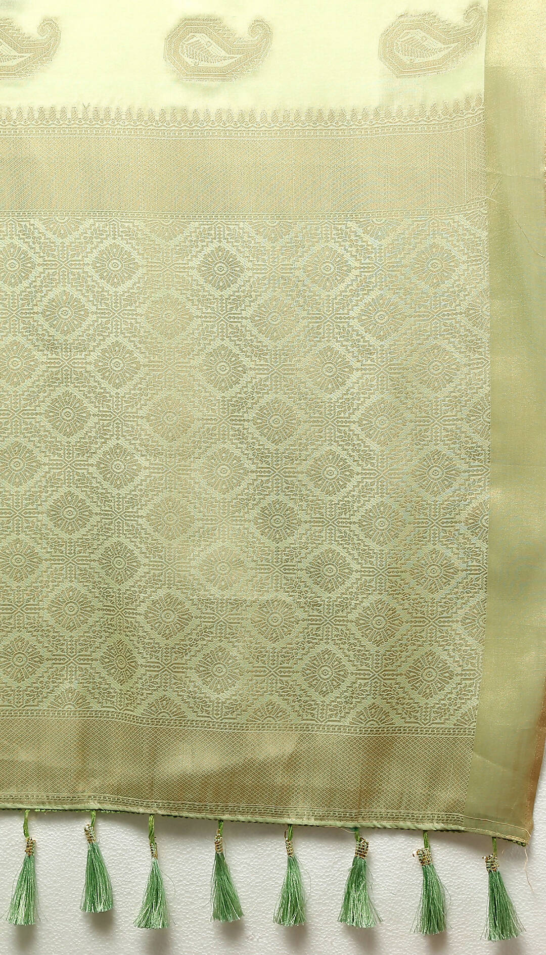 Lorenvalley Fashion Seagreen Cotton Woven Design with Zari Weaving Design Saree - Distacart