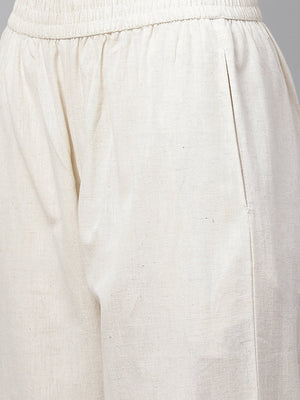 Wahe-NOOR Women's Indigo Blue Buti Print Straight Kurta With Cotton Pants - Distacart