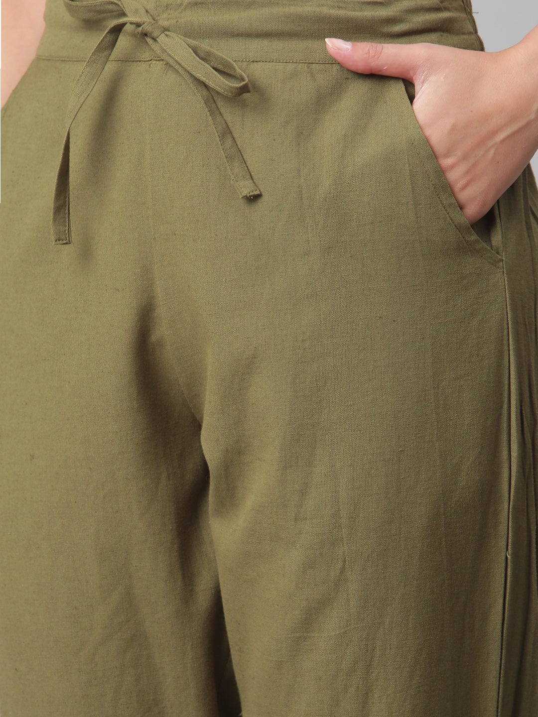 Wahe-NOOR Women's Green Rayon Kaftan Pant Set - Distacart