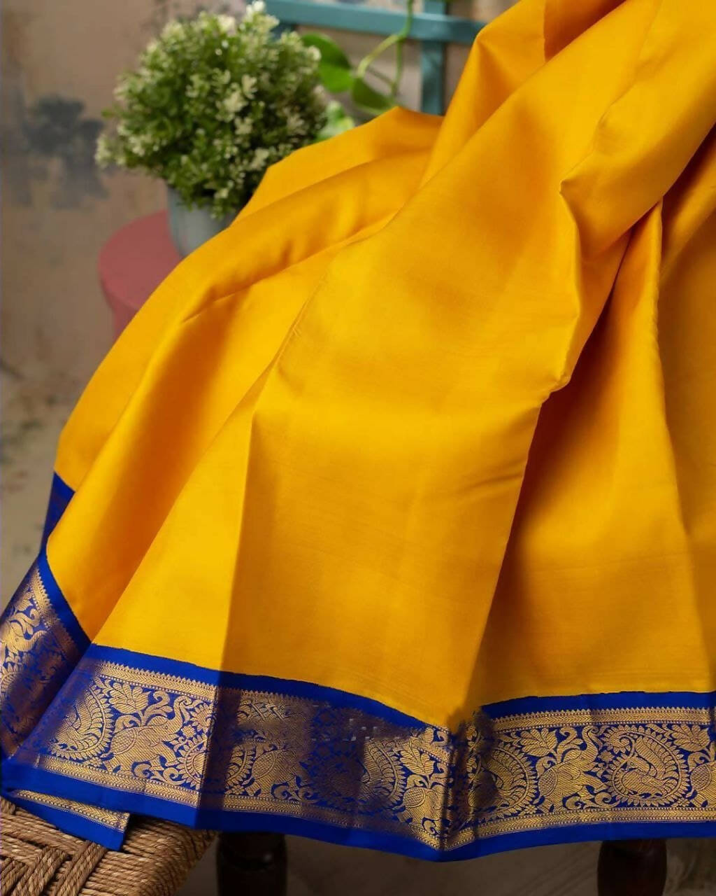 DEIANA'S Beautiful Golden Jari with New Design Soft Lichi Silk Saree - Yellow - Distacart