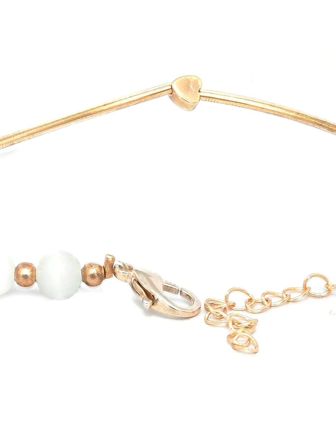 Priyaasi Women White Pearls Rose Gold Plated Link Bracelet - Distacart