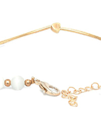 Thumbnail for Priyaasi Women White Pearls Rose Gold Plated Link Bracelet - Distacart