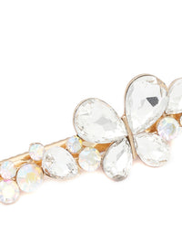Thumbnail for Priyaasi Women White Stones Gold Plated Butterfly Hair Pin - Distacart