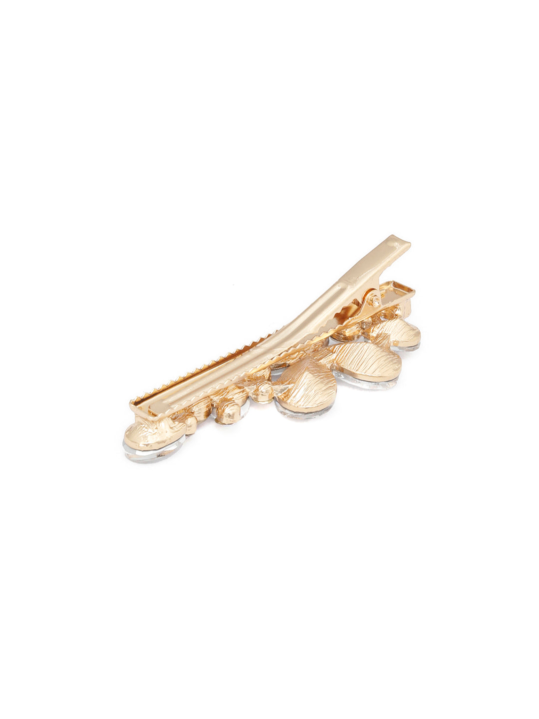 Priyaasi Women White Stones Gold Plated Butterfly Hair Pin - Distacart