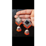 Thumbnail for Muskan fancy mirror work orange smart ear ring