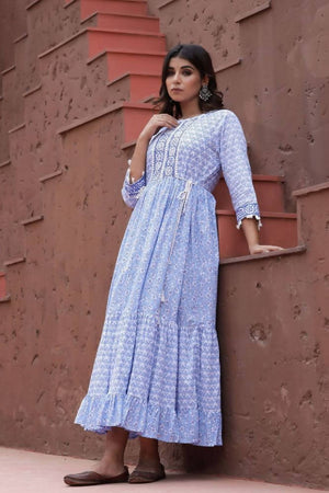 Yufta Blue Printed Dress