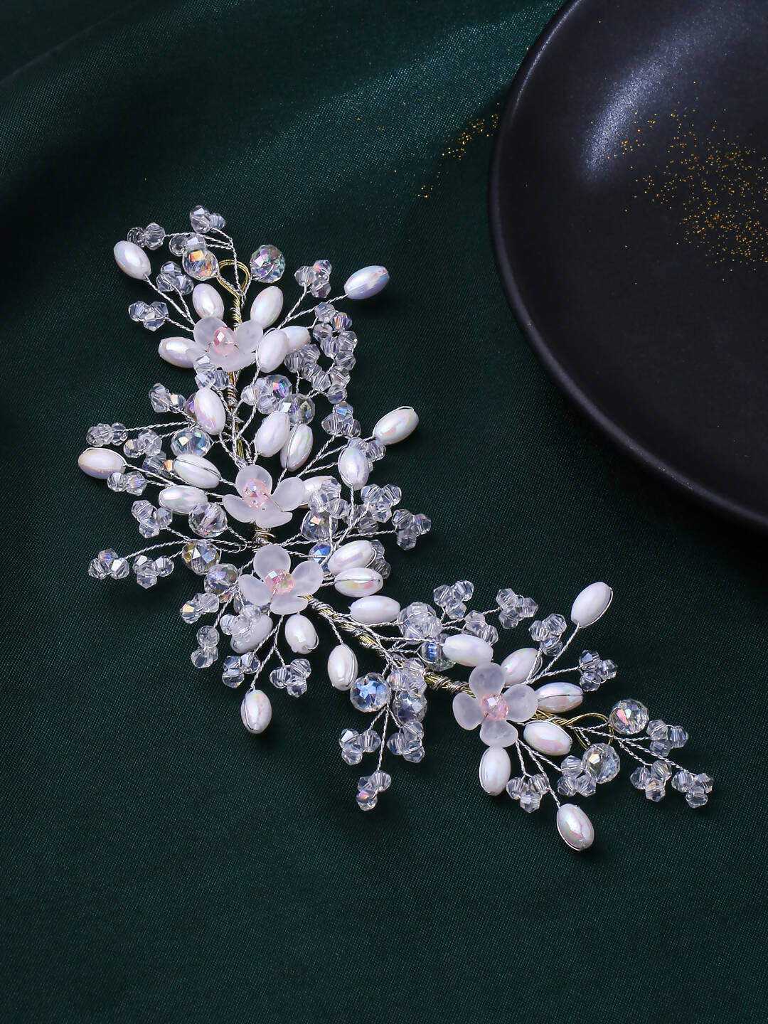 NVR Women's Embellished Beaded Hair Accessory Set - Distacart