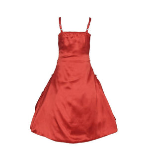 Asmaani Baby Girl's Red Satin A-Line Maxi Full Length Dress (AS-DRESS_22021) - Distacart