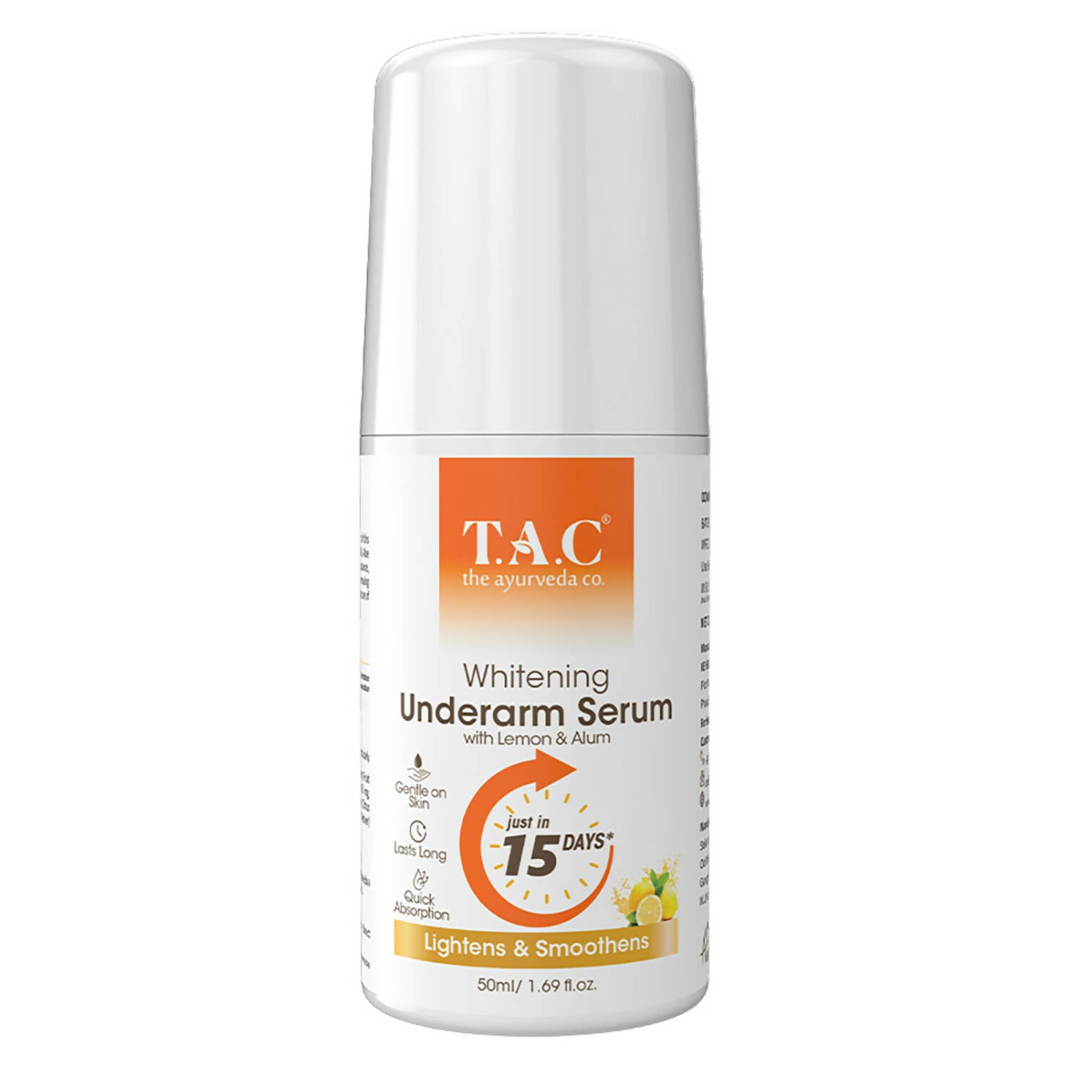 TAC - The Ayurveda Co. Lemon Roll-On for Women & Men with Aloe Vera for Skin Whitening & Long Lasting Freshness - Distacart