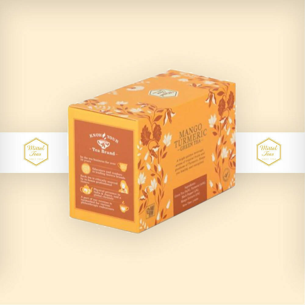 Mittal Teas Mango Turmeric Green Tea - Eco Friendly Bags - Distacart