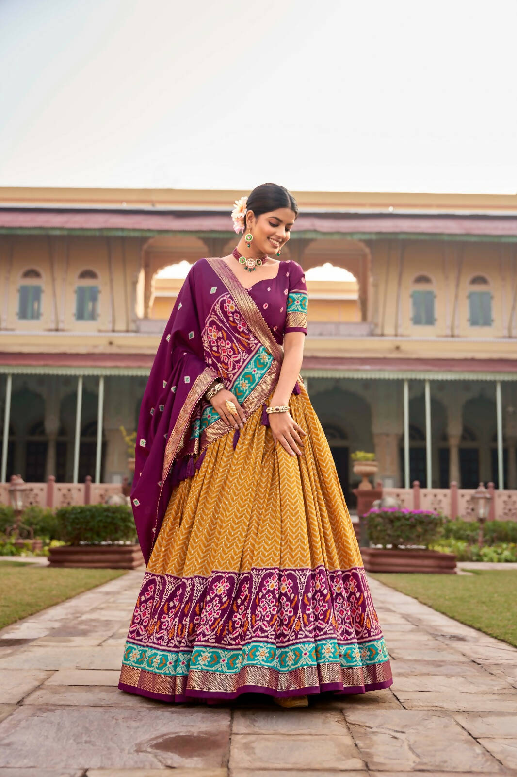 Designer Lehenga Choli for Women Indian Wedding Lehenga Choli by Infinity Export - Mustard - Distacart