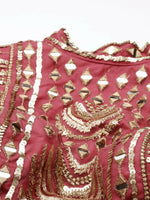 Thumbnail for House of Panchhi Women Rosegold Net Embroidered Mirror Lehenga & Blouse with Dupatta - Distacart