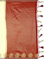 Thumbnail for Mimosa Women's Beige Pure Crepe Saree - Distacart