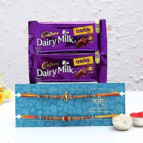 Shree Rakhi Set and Dairy Milk Crackle Chocolates