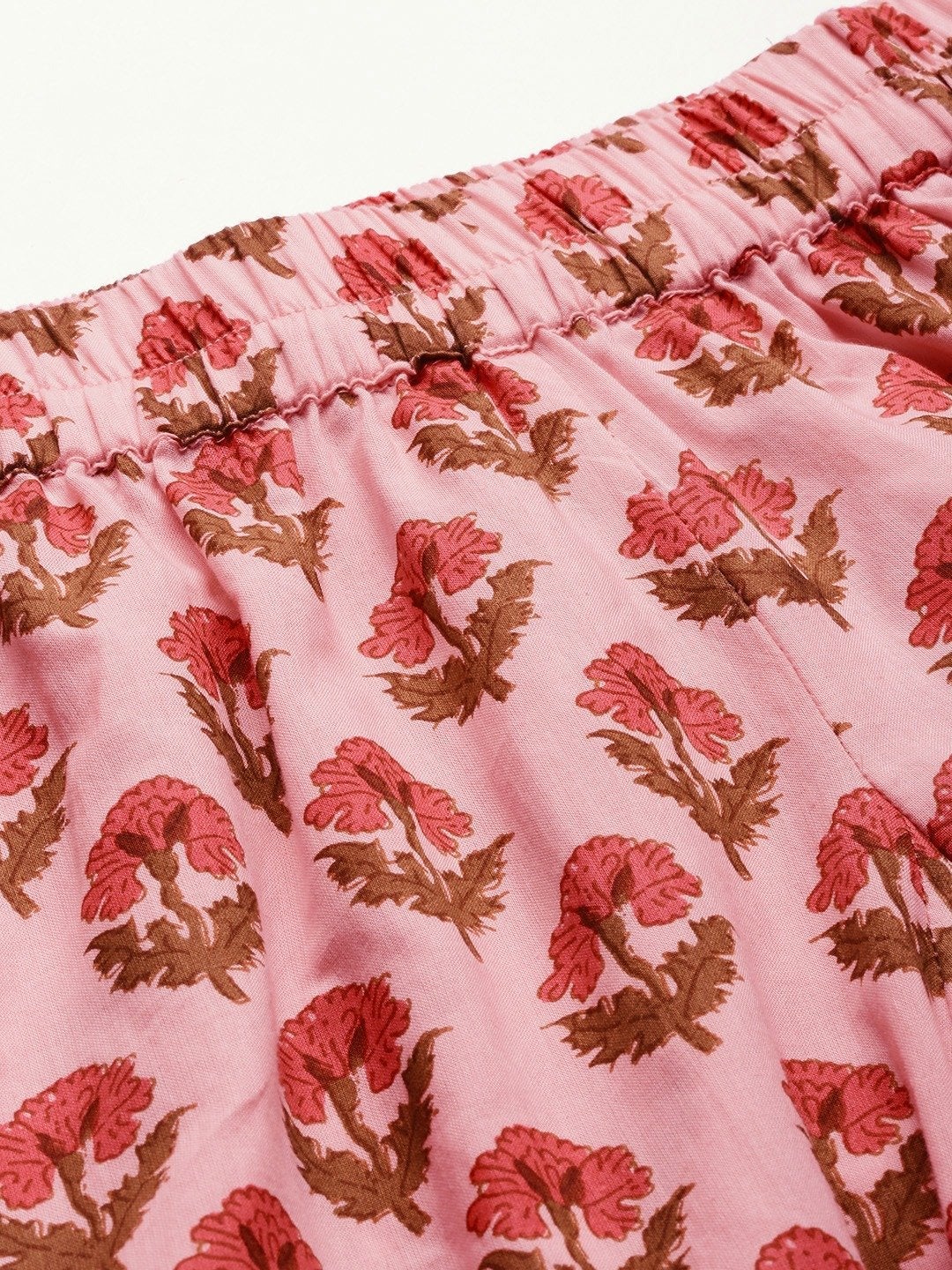 Wahe-NOOR Women's Pink Cotton Loungewear /Nightwear Set - Distacart