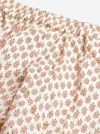 Thumbnail for Wahe-NOOR Women's Yellow Buti Print Cotton Nightwear - Distacart