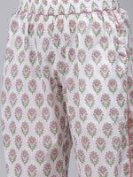 Thumbnail for Wahe-NOOR Women's White Printed Cotton Night Suit - Distacart