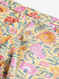 Thumbnail for Wahe-NOOR Women's Yellow Printed Cotton Night Wear - Distacart