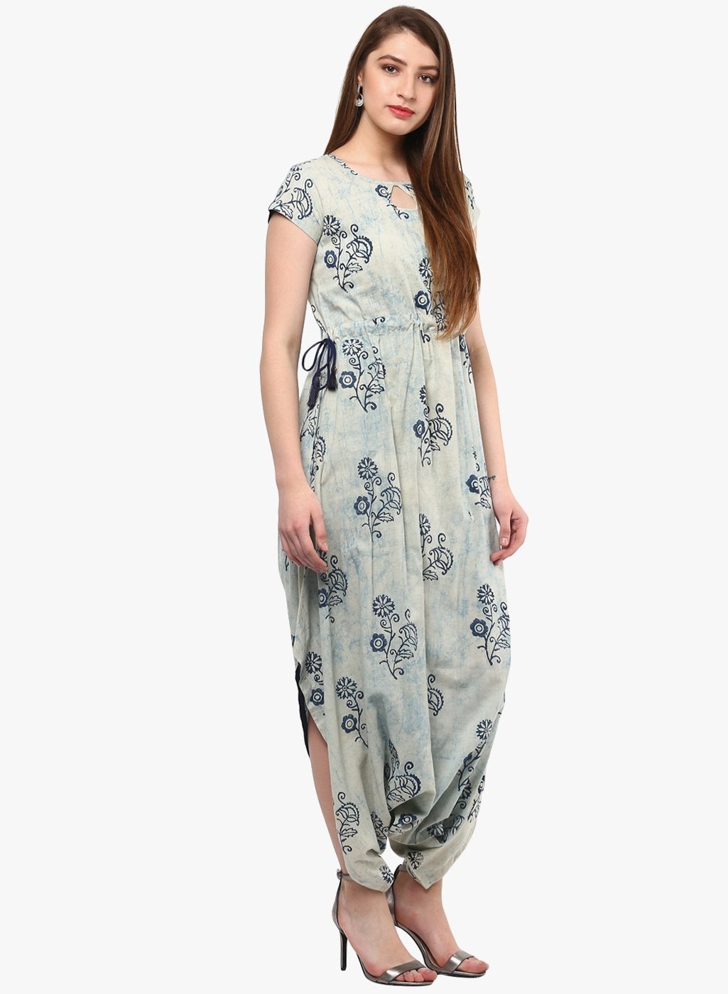 Buy Green Crepe Stand Collar Floral Print Dhoti Jumpsuit For Women by Nupur  Kanoi Online at Aza Fashions.
