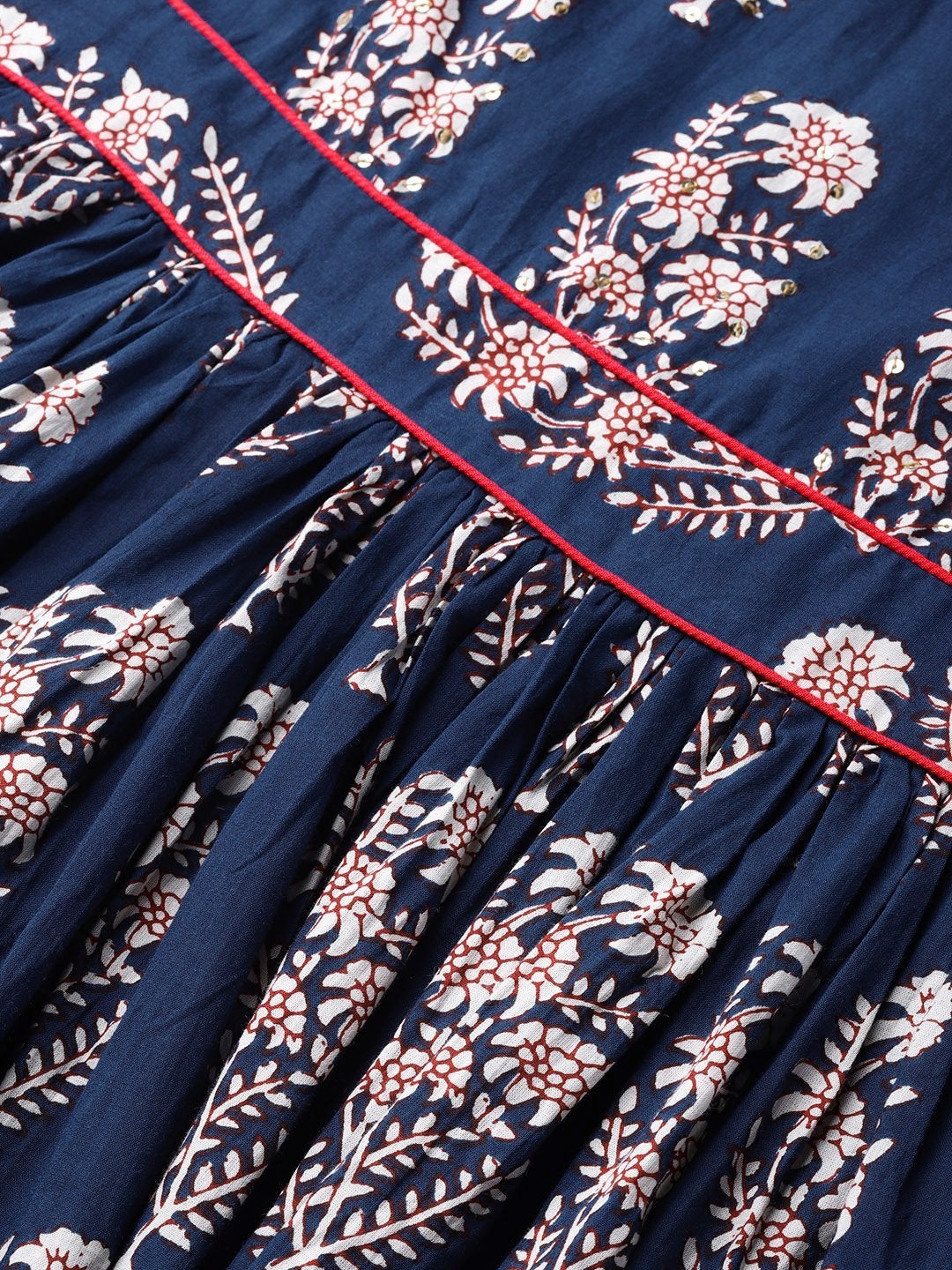 NOZ2TOZ Women's Royal Blue Printed Floor Length Anarkali - Distacart