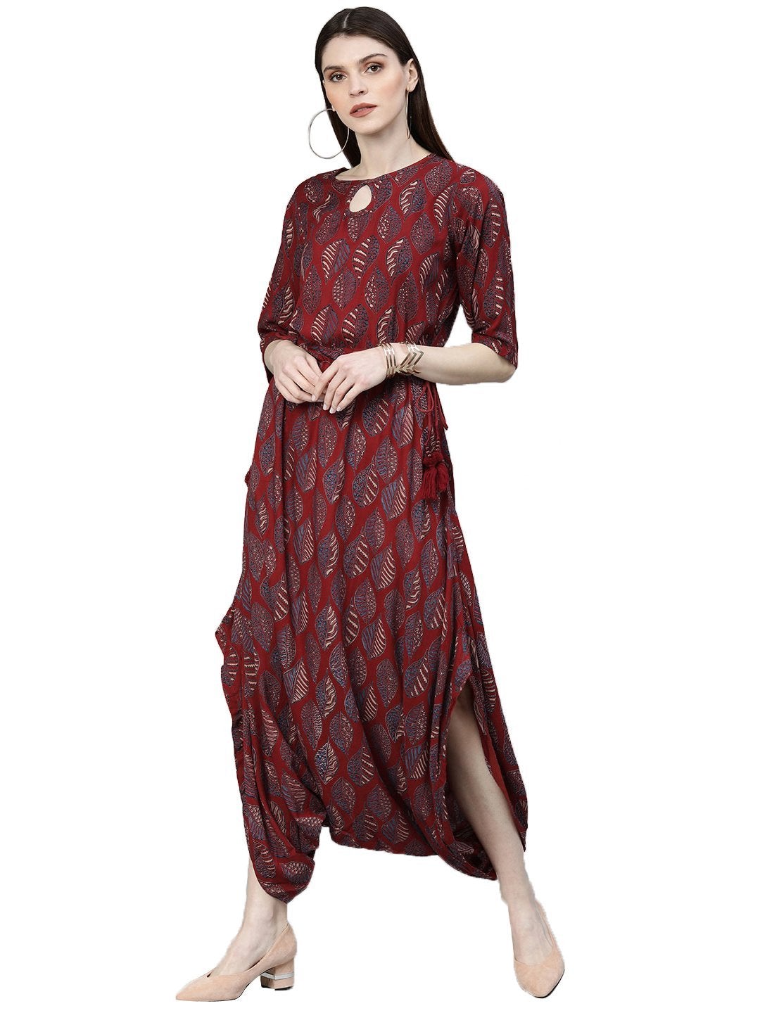 NOZ2TOZ Women's Maroon Rayon Jumpsuit - Distacart