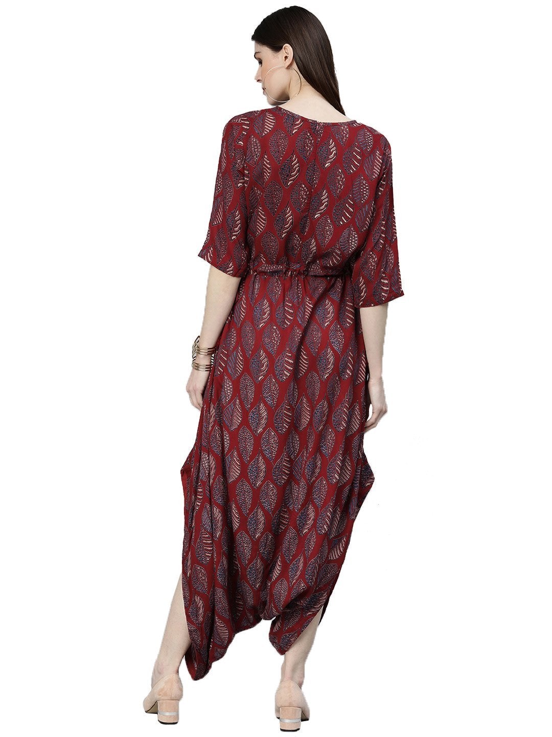 NOZ2TOZ Women's Maroon Rayon Jumpsuit - Distacart