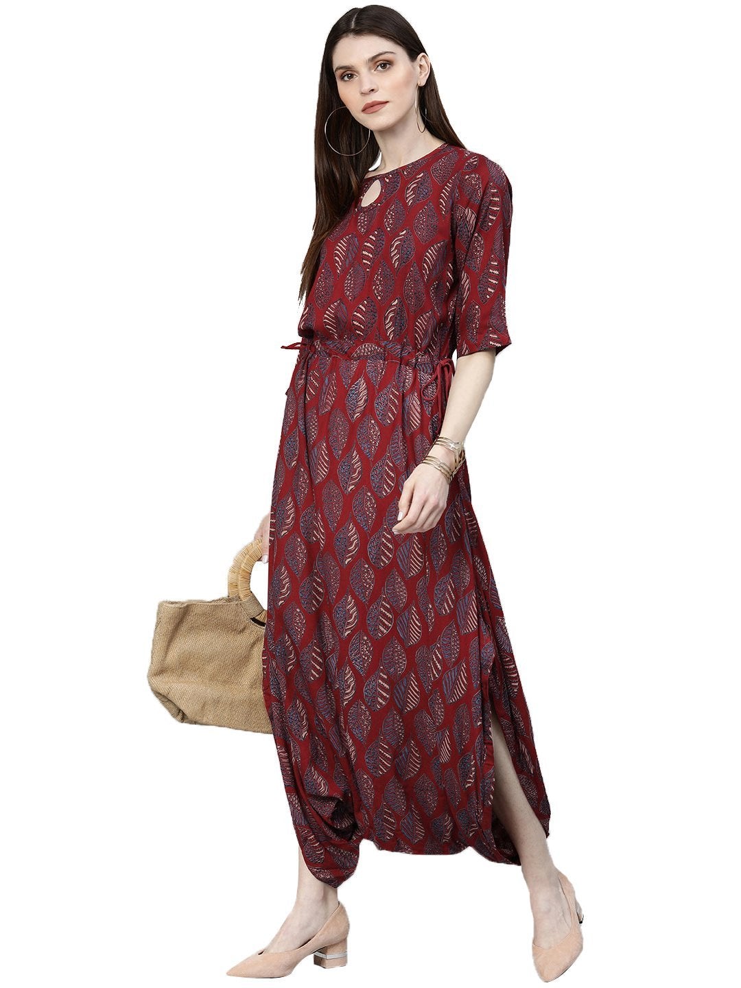NOZ2TOZ Women's Maroon Rayon Jumpsuit - Distacart