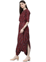 Thumbnail for NOZ2TOZ Women's Maroon Rayon Jumpsuit - Distacart