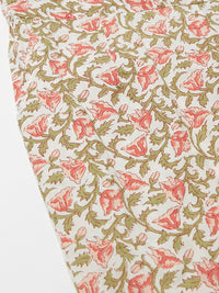 Thumbnail for Wahe-NOOR Women's Cream Floral Anarkali Cotton Kurta Palazzo Set With Dupatta - Distacart