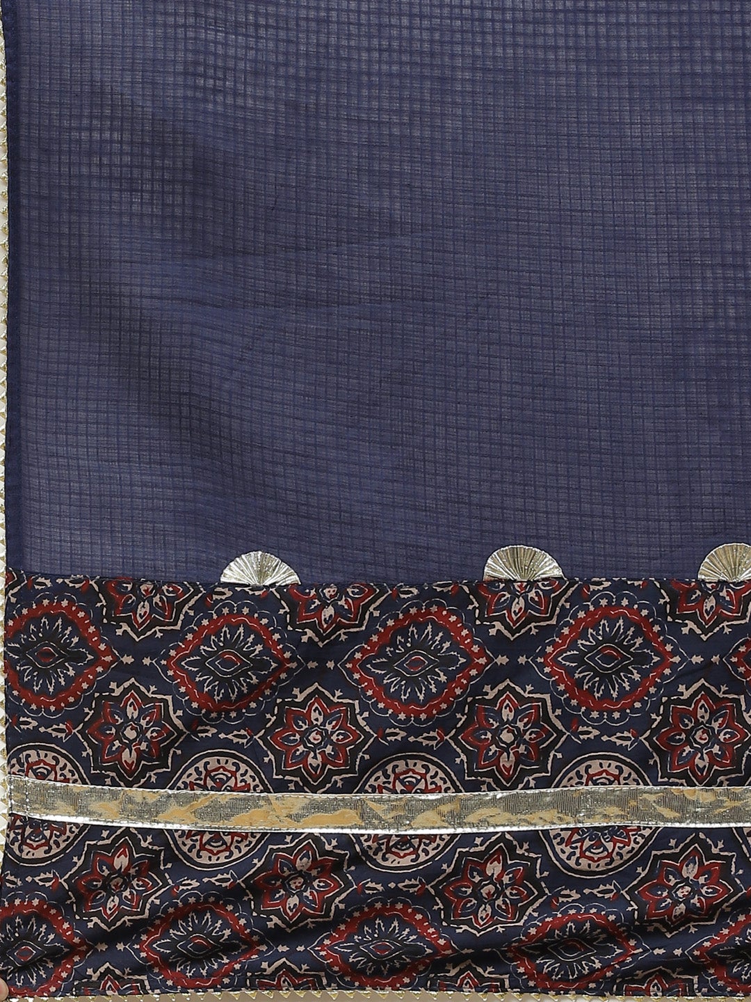 Wahe-NOOR Women's Indigo Cotton Short Kurti Sharara Set With Dupatta - Distacart
