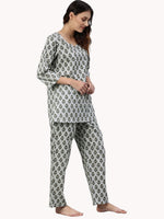 Thumbnail for Wahe-NOOR Women's Grey Color Cotton Loungewear/Nightwear - Distacart